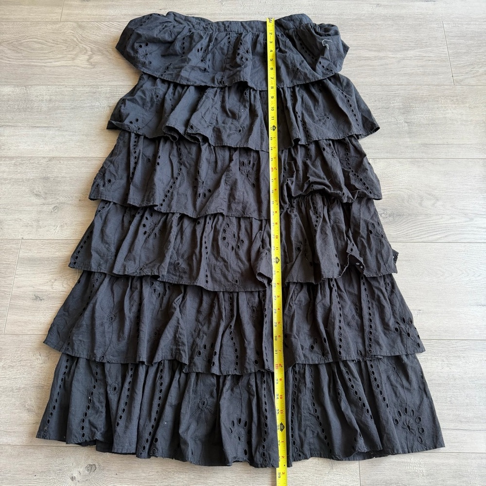 Forever that Girl tiered eyelet ruffle maxi skirt - size medium - black - Picture 2 of 8